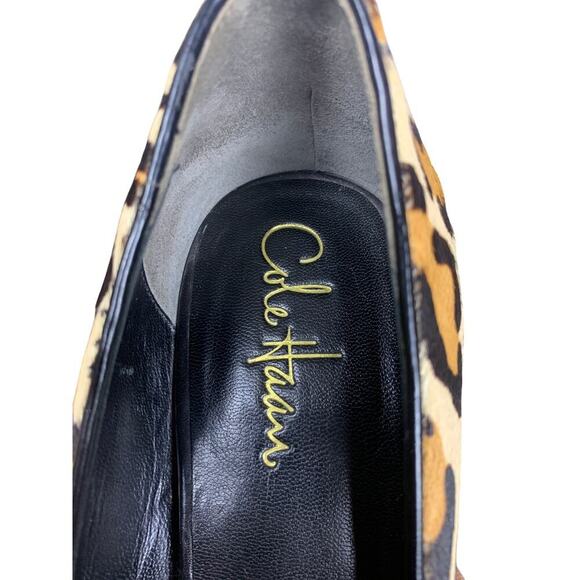 Cole Haan x Nike Air  Calf Skin Leopard Print Peep Toe High Heel Pumps- Size 8B - Picture 9 of 10